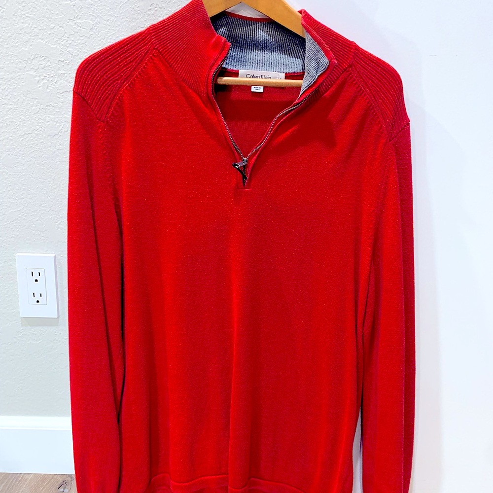 Calvin Klein quarter zip red sweater